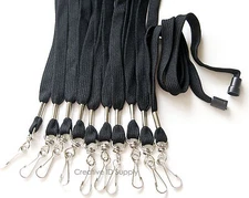 WHOLESALE 100 PCS BLACK BREAKAWAY ID NAME BADGE STRAP HOLDER NECK LANYARDS HOOK