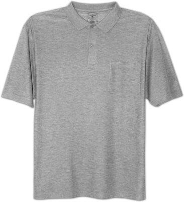 NWT 5XLT Grey Foxfire Pique Big Tall Pique Polo Shirt w/Pocket 5X