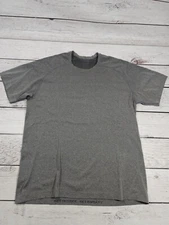 Lululemon Mens metal vent Outdoor Gray Short Sleeve Shirt Size Large I2