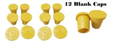 1/2" Yellow Blank Cap Surveyors Boundary Property Corner Survey 12 Caps-PLM1/2Y