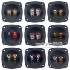 2pcs 65x65mm 2 Way Speaker Junction Box Copper Wiring Terminal Binding Post