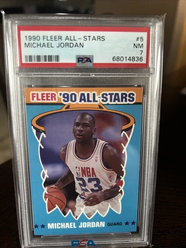 1990 Fleer All-Star #5 Michael Jordan PSA 7 NM. Perfectly Centered, Looks Better