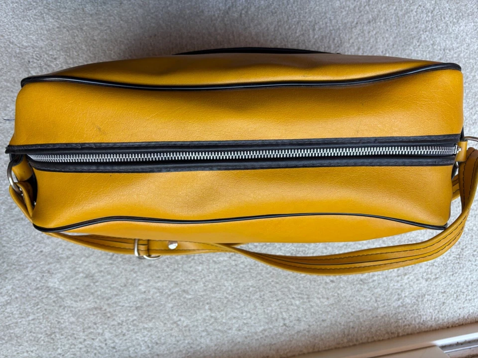 Vintage Adidas Gym Duffel Bag - Yellow Yugoslavia Faux Leather - Image 4 of 4