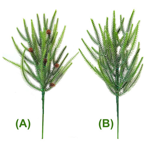 6Pcs Faux Pine Leaves 45cm Artificial Cedar Branches for Xmas Tree DIY Ornament - Picture 2 of 15