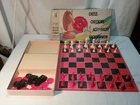 Vintage 1958 Milton Bradley  Chess Checkers Acey-Ducey Backgammon Complete