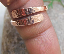 Solid Pure Copper Minimalist Healing Ring, Handmade, Unisex, Wrap Ring