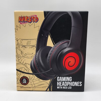Naruto Gaming Headphones RED/BLACK w/Red LED & Adjustable Mic - HP-1207-RED