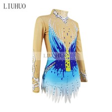 Customize Women Girl Costume Rhythmic Gymnastics Leotards Competition Dress Blue