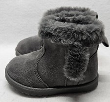 Wonder Nation Baby Girls' Faux Shearling Grey Boots Size 6 18 Months /New