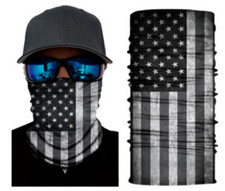 4 Pack Neck Gaiter Face Mask Fishing 50 UPF Sun Headwear USA Black and White