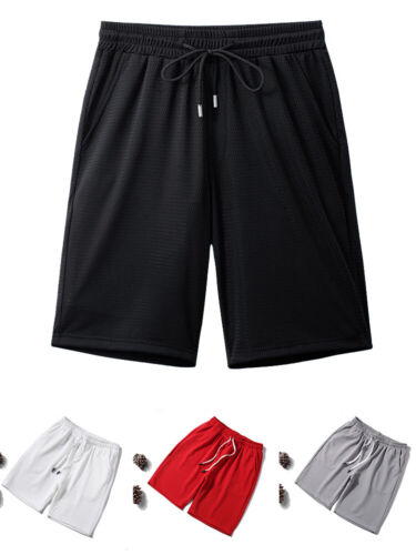Herren Fitnessstudio Bodybuilding Shorts schnell trocknende Taschen Netz Training Laufen Sport - Bild 11 von 17