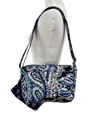 Vera Bradley Bandolera Cartera y Bolsa de Maquillaje Set de 2 Piezas Noche Profunda Paisley NUEVO - Imagen 8 de 14
