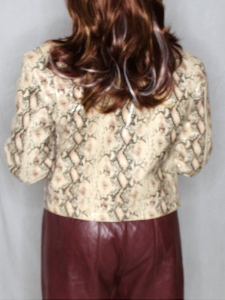 Женская кожаная куртка белый DROMe S слоновой кости патент реальный мотоциклиста редкая новый с Ярлыками - Изображение 4 из 4