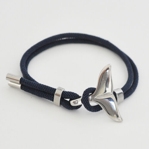 Surf Armband Delphin Edelstahl Polyesterkordel handgefertigt! Länge verstellbar - Bild 5 von 6