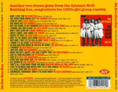 VARIOUS ARTISTS - DA DOO RON RON: MORE FROM THE ELLIE GREENWICH & JEFF BARRY SON
