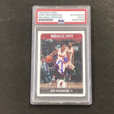 2017-18 NBA Hoops #71 Josh Richardson Signed Card AUTO PSA Slabbed Heat
