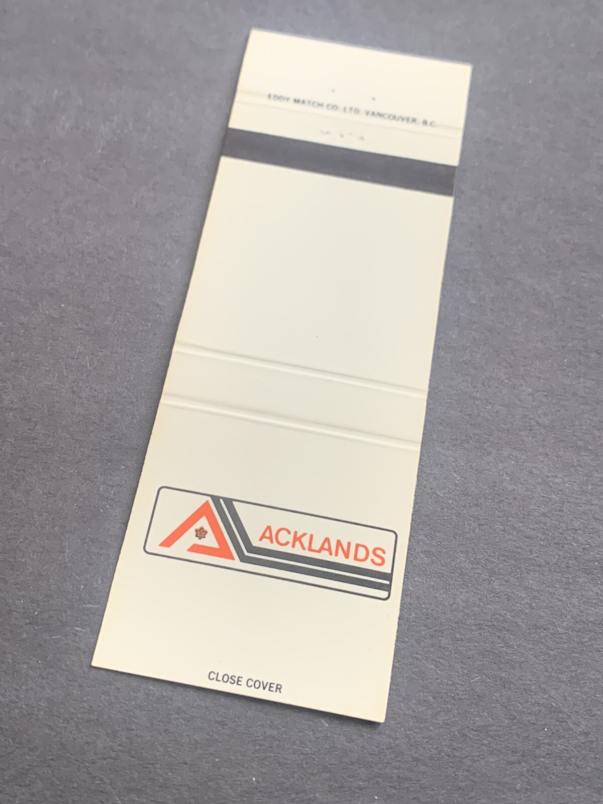 Matchbook Cover “Acklands” Canada eBay