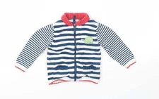 jhon lewis Boys Blue Striped Basic Jacket Size 3-6M