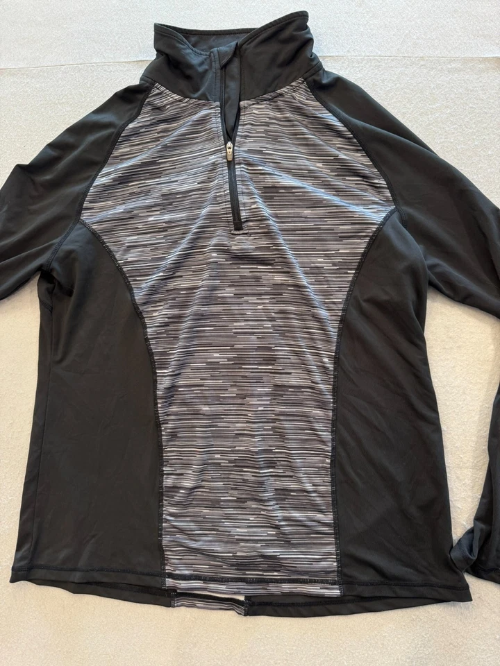 Camisa Everlast Activewear Para Hombre Grande Negra 1/4 Cremallera Cuello Pista Gimnasio Foto 3 de 4