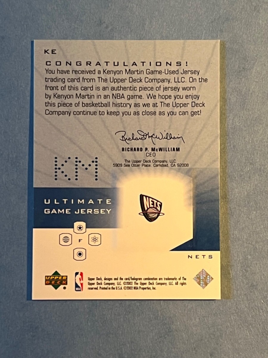 ファングッズ UD Authentics Kenyon Martin auto piece KENYON MARTIN 2001-02 UD ULTIMATE COLLECTION-ULTIMATE GU