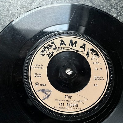 Pat Rhoden Stop 1976 Uk Jama Vinyl 7'' 45 Single Ja 28 Reggae