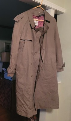 Vintage ROYAL CASTLE Trench Coat Double Breasted Removable Lining Size 42 Long