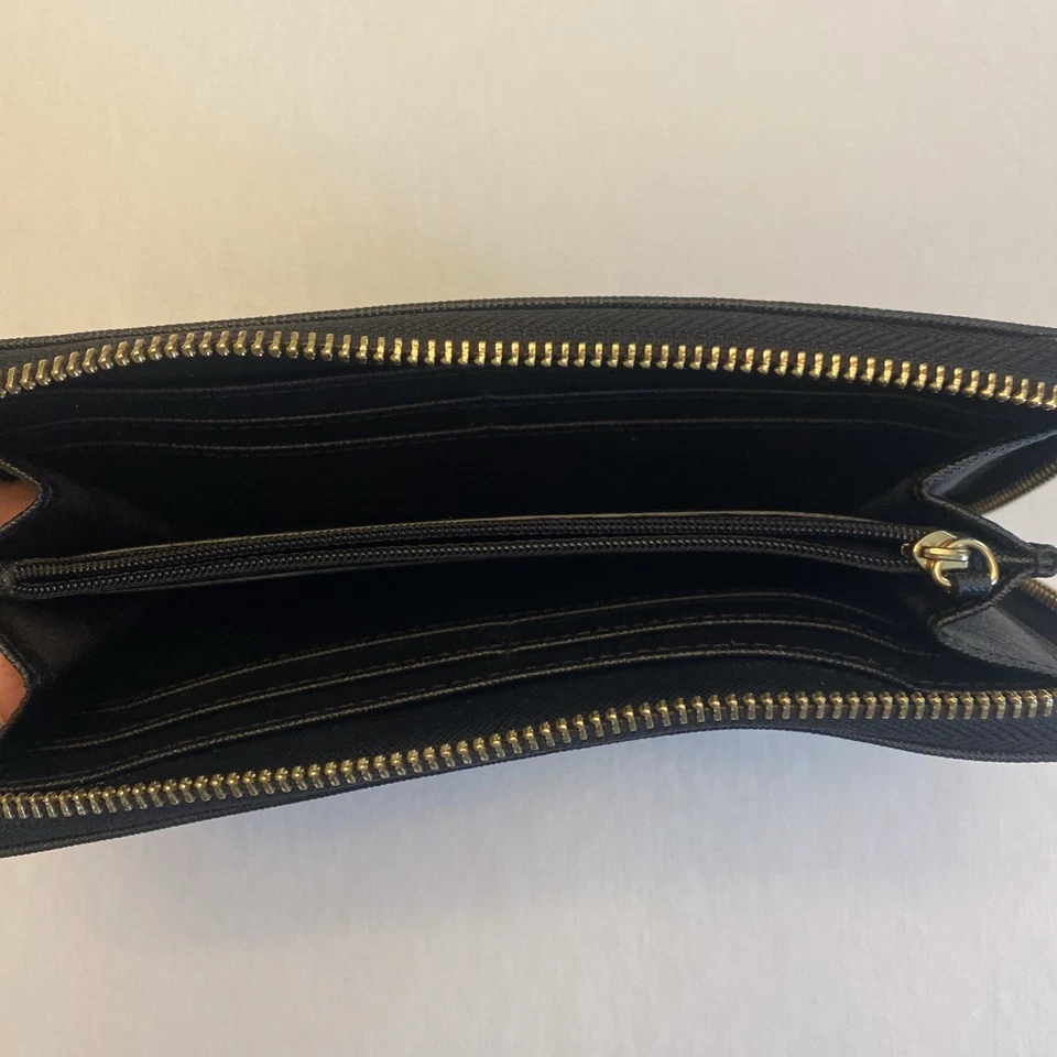 Michael Kors Black Nylon Zip with Gold Zipper Around Full Size Wallet  - Image 4 of 4