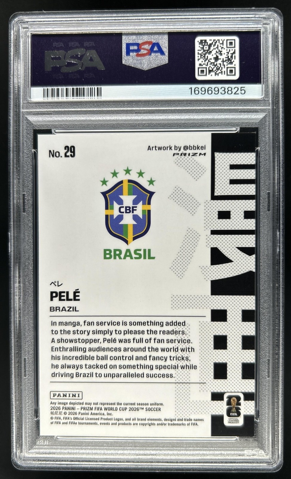 2026 Panini Prizm World Cup Pele Manga SSP #29 Brazil PSA 10 GEM MINT (25) view 2