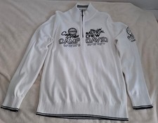 Pullover / Troyer von Camp David in weiß mit dunkelblau, Größe XL