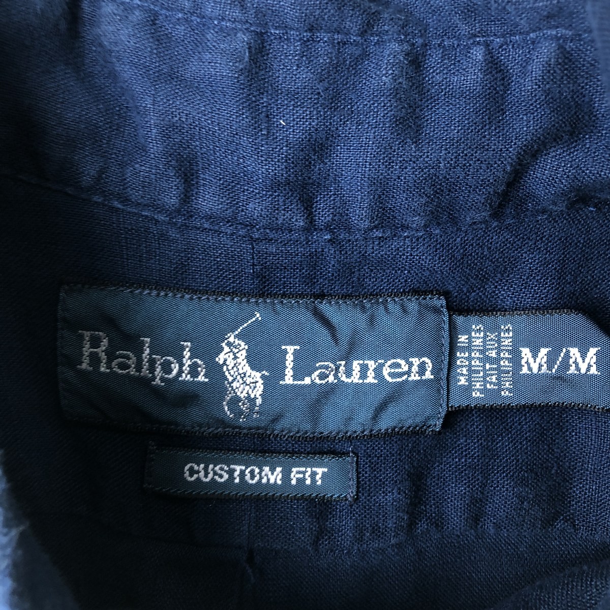 Used Ralph Lauren Custom Fit long-sleeved linen button-down shirt men's size M thumbnail 3