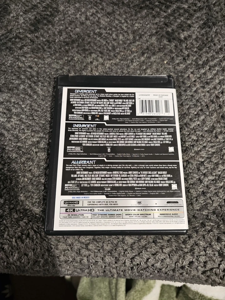 The Divergent Series 3-Film Collection 4K Ultra HD Divergent Insurgent Allegiant - Image 2 of 4
