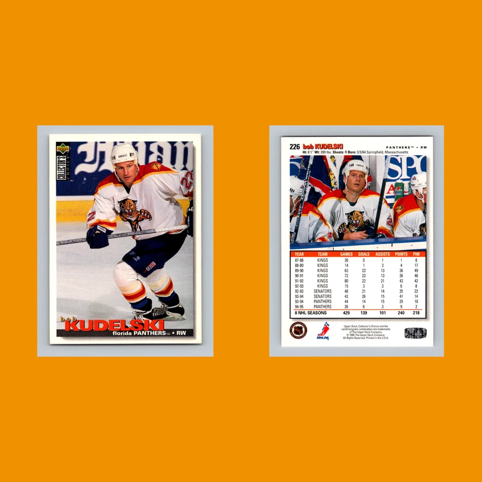 Bob Kudelski #226 1995-96 Collectors Choice Florida Panthers Hockey Card NHL - Image 3 of 3