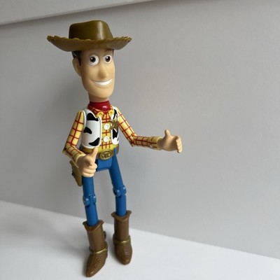 Genuine Disney 6'' Thinkway Kicking Woody Toy, Kicking Leg Action **With Hat** 