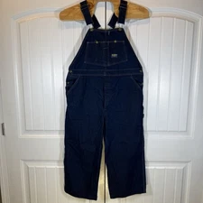Oshkosh Bib Overalls Men's 42x23 Blue Denim Vestbak Carpenter USA Made **Hemmed