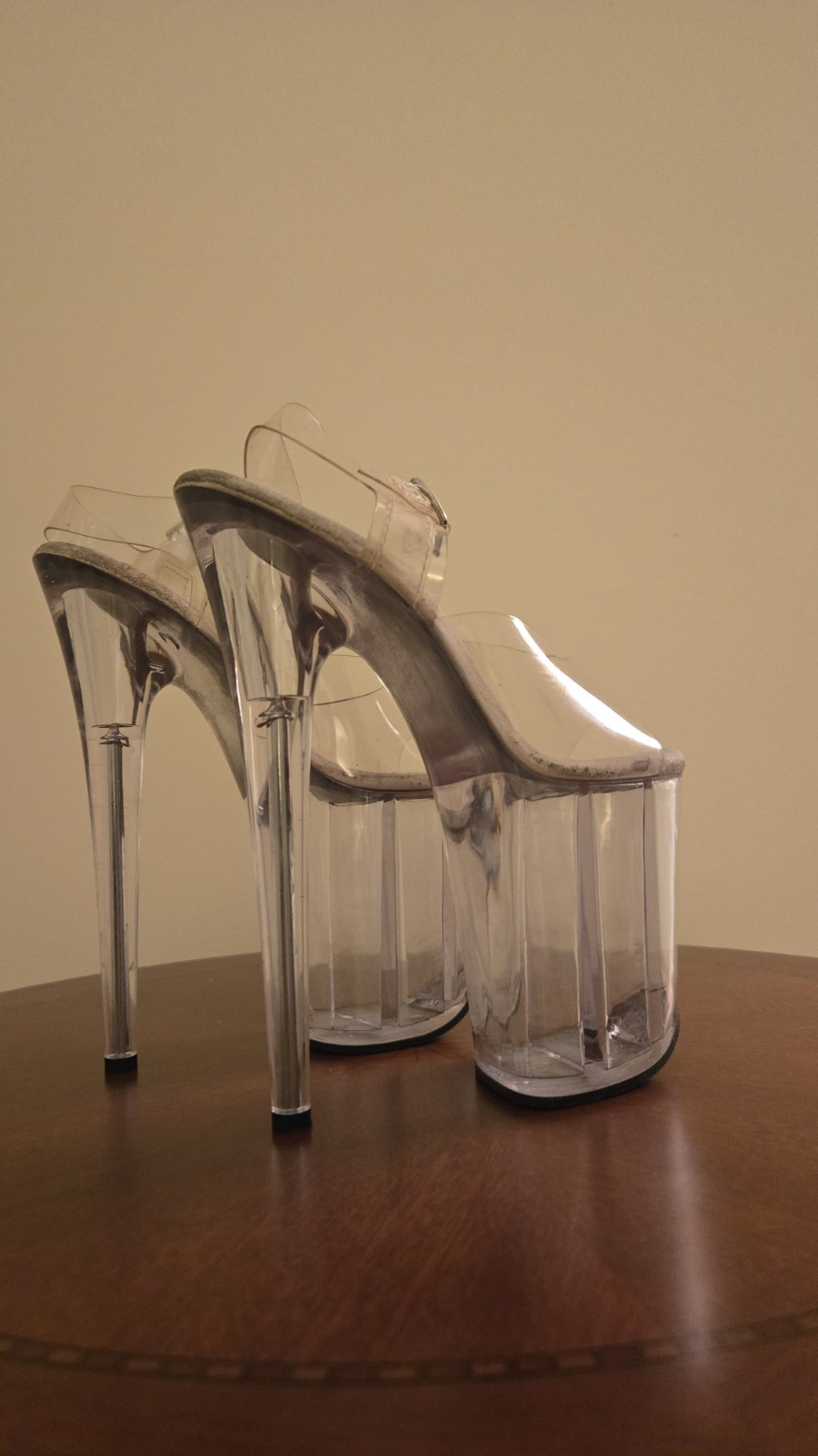 8" Clear Jumbo Stack Platform Stripper High Heels… - image 1