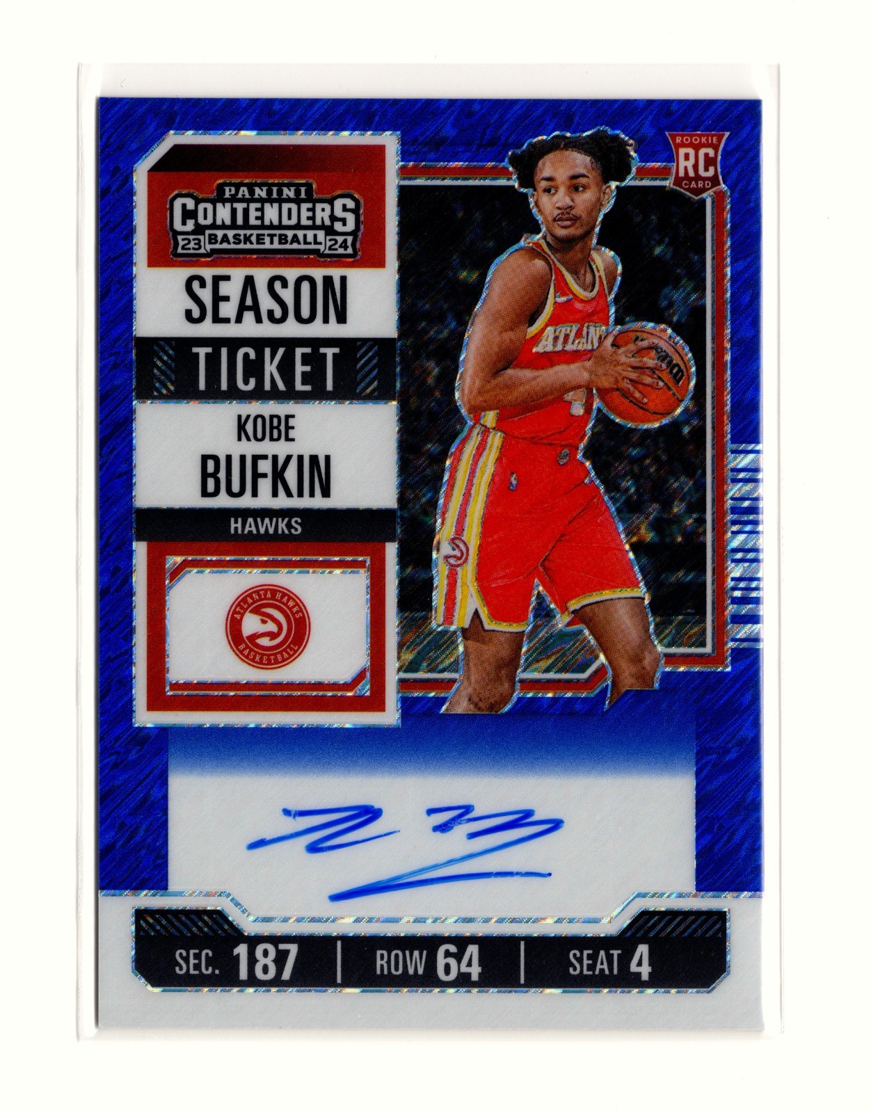 2023-24 Panini Contenders FOTL PREMIUM BLUE KOBE BUFKIN ROOKIE TICKET AUTO /21