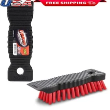 Heavy Duty Scrub Brush W/ Built-in Scraper Ergonomic Handle Cleaning Tool New