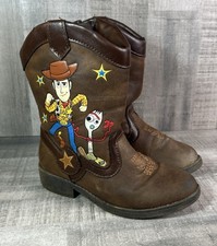 Disney Pixar Toy Story Woody Western Cowboy Boots Zip Up Toddler Kids Size 10