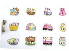 Gnomes Ornaments for Tree 24 Pcs Tree Decorations for Home Bunny Flower Easter