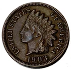 1903 Indian Head Cent XF Extra Fine Condition Coin - ST376