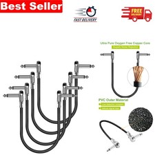 1ft Flexible Guitar Patch Cables 4 Pack - Tangle-Free with Right Angle Plugs