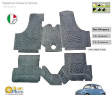 FIAT 500 d'epoca Tappeti su misura in gomma+moquette Grigio 100%made in Italy