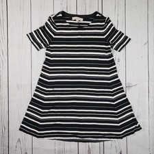 Loft Petites Black & White Striped T-Shirt Mini Dress Women's Size XSP