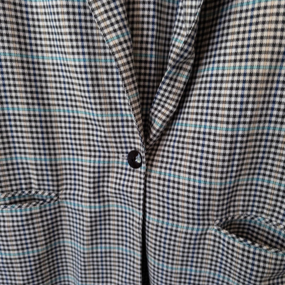 Blazer Vintage Grande A Cuadros Talla L Años 90 Ligero Capas Academia EE. UU. Retro Foto 4 de 4