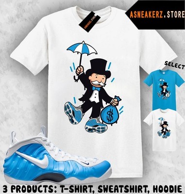 Shirt Match Foamposite Pro University Blue Sneaker Matching Sneakerhead Monopoly