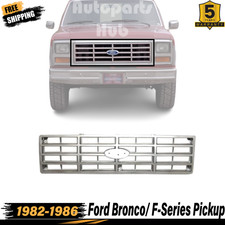 Silver Black Insert Grille Assembly For 1982-1986 Ford Bronco F-series Pickup