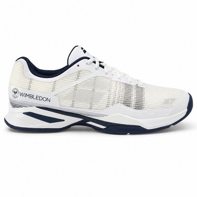 Babolat Jet Mach I Wimbledon All Court Tennis Shoes Men s 12.5 White Navy NWT
