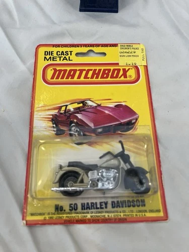 Vintage Matchbox Car, No. 50, Harley Davidson