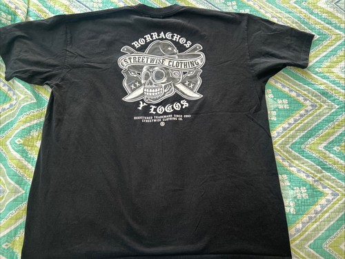 streetwise LOS BORRACHOS Graphic T-Shirt Black 4XL - Picture 4 of 5