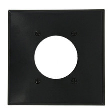 2-Gang Black 2.15 In. Single Outlet/Receptacle Plastic Standard Wall Plate 1-Pa